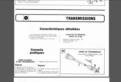 Caractéristique des cardans pour toutes motorisation Essence.